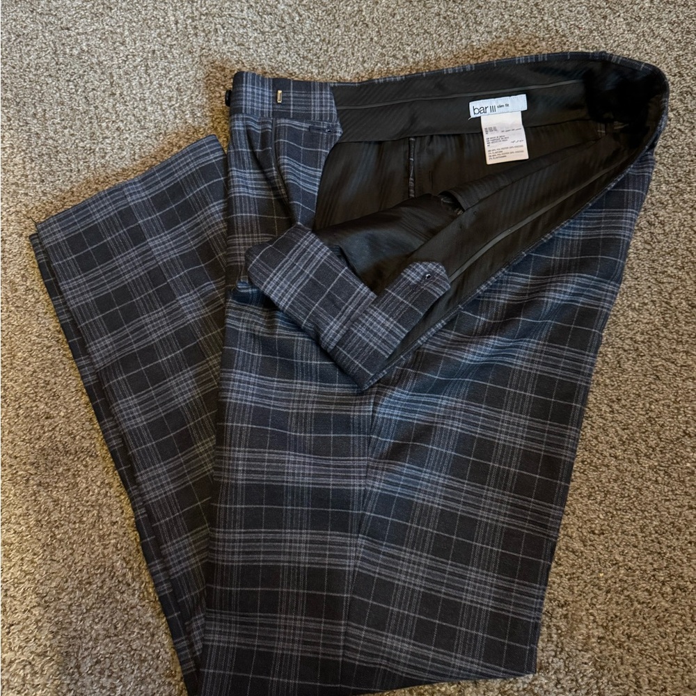 Men's Plaid Dress Pants slim fit 32/30